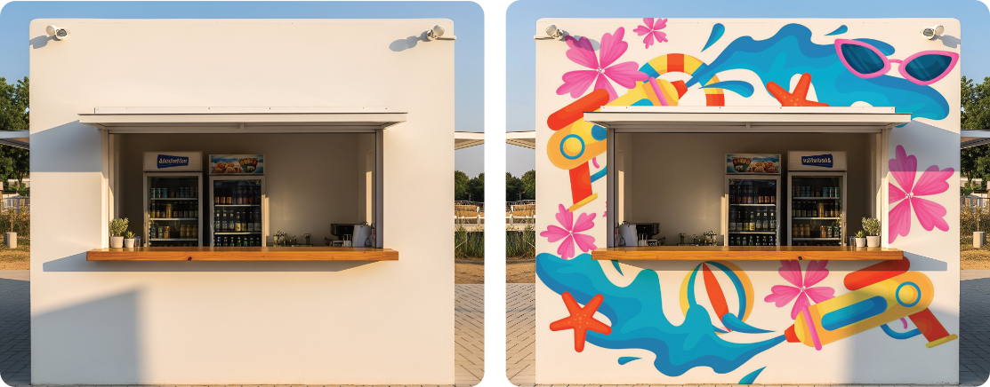 Snack Bar Plaster Wall | Playful Summer Graphic Design